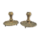Pair of candle holders gilded bronze patinated vegetal decoration early twentieth century