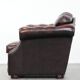 Fauteuil Chesterfield en cuir marbré rouge de style anglais