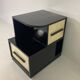 Italian Art Deco Parchment and Black Lacquer Cabinet, 1940s