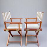 Pair of folding director's chairs