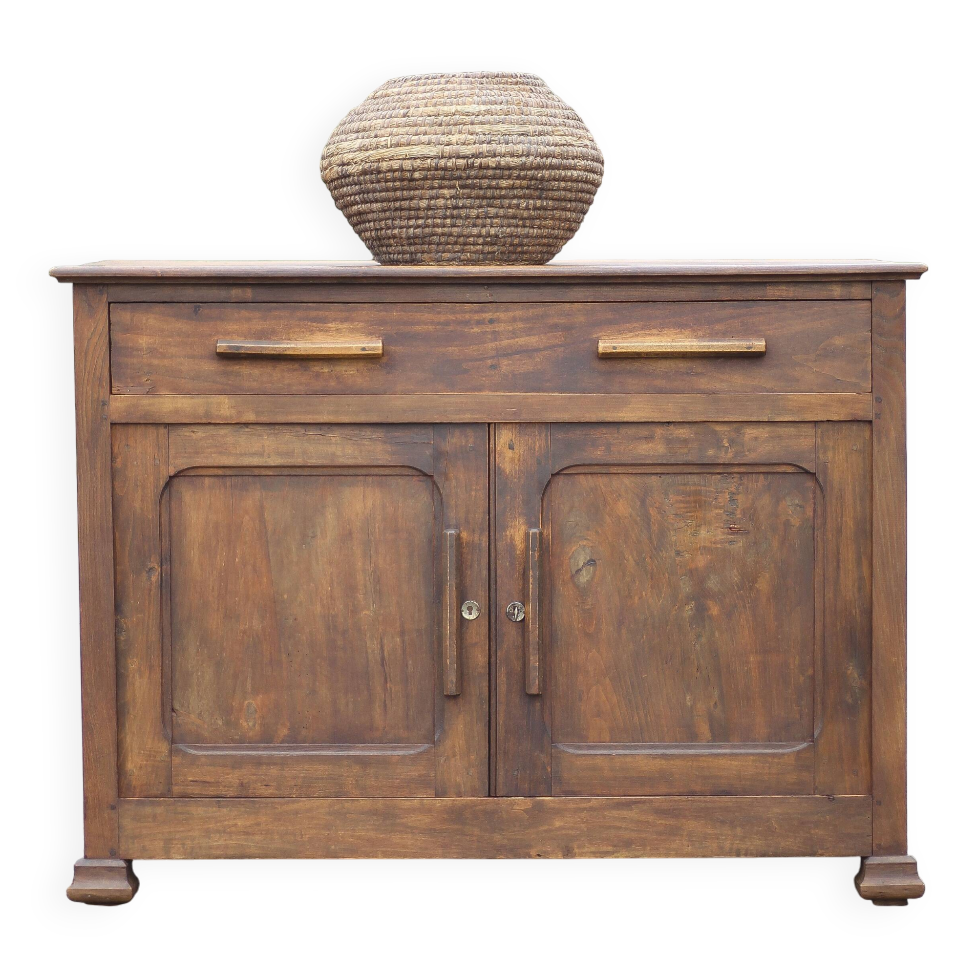 Buffet bas en bois bahut meuble de rangement, meuble ancien