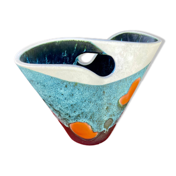 Modernist ceramic vase Elchinger, France vintage 1950 - 1960
