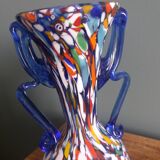 Murano polychrome blown glass vase