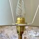 Vintage floor lamp, brass decorations, tripod legs circa 1960's