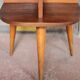 Vintage wooden bedside table, wooden bedside table with compass legs