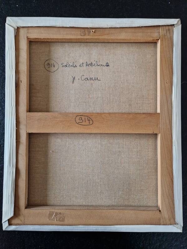 Yvonne Canu (1921-2008) - Oil on canvas - "Sun and artichokes"