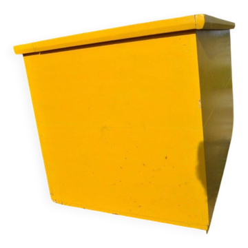 Large yellow painted pine farmhouse chest of drawers - Hungary 1940s, rustic style