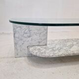 Italian Marble and Glass Coffee Table, 1980's