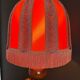 Large 1960s bell-shaped lamp with fringed shade