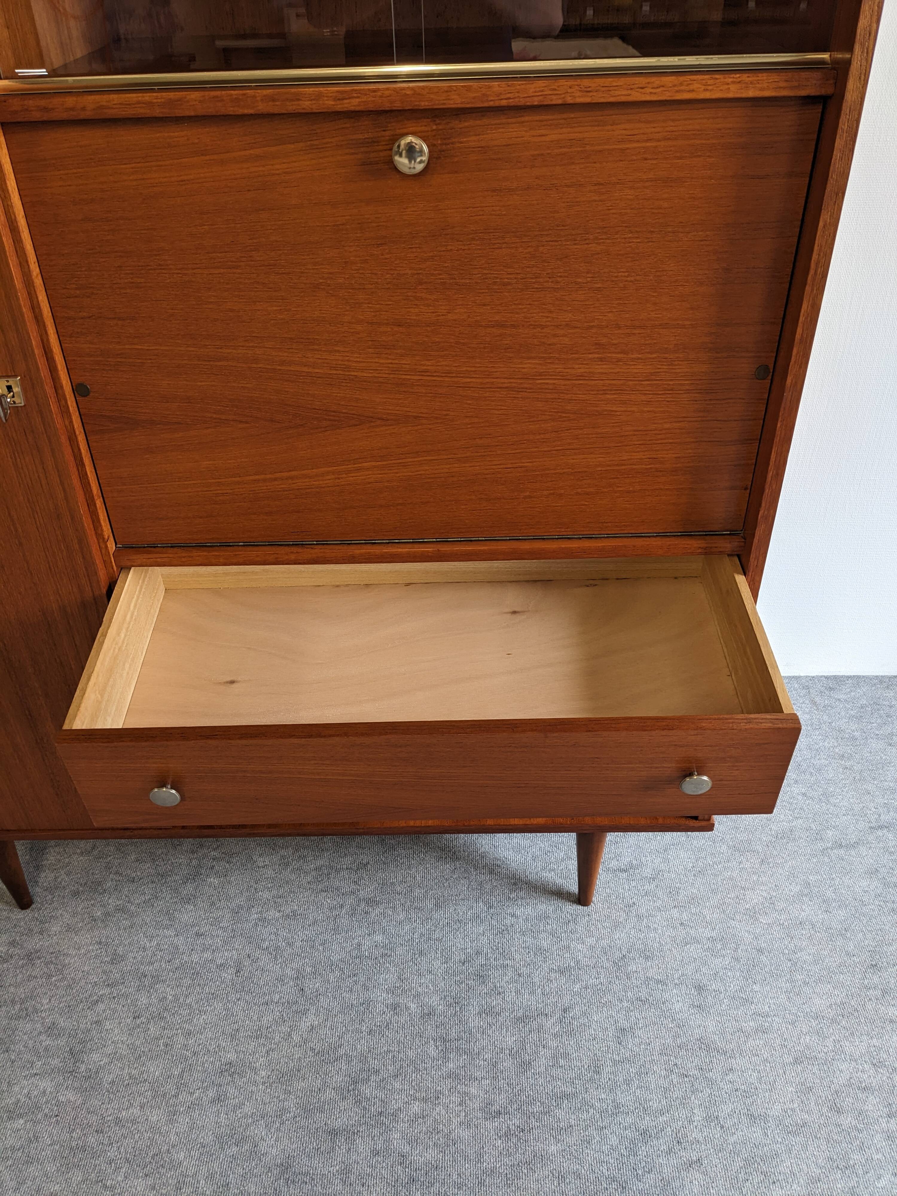 Armoire vitrine et secrétaire en palissandre années 50/60