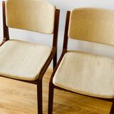 Set of 4 vintage chairs in teak and wool
