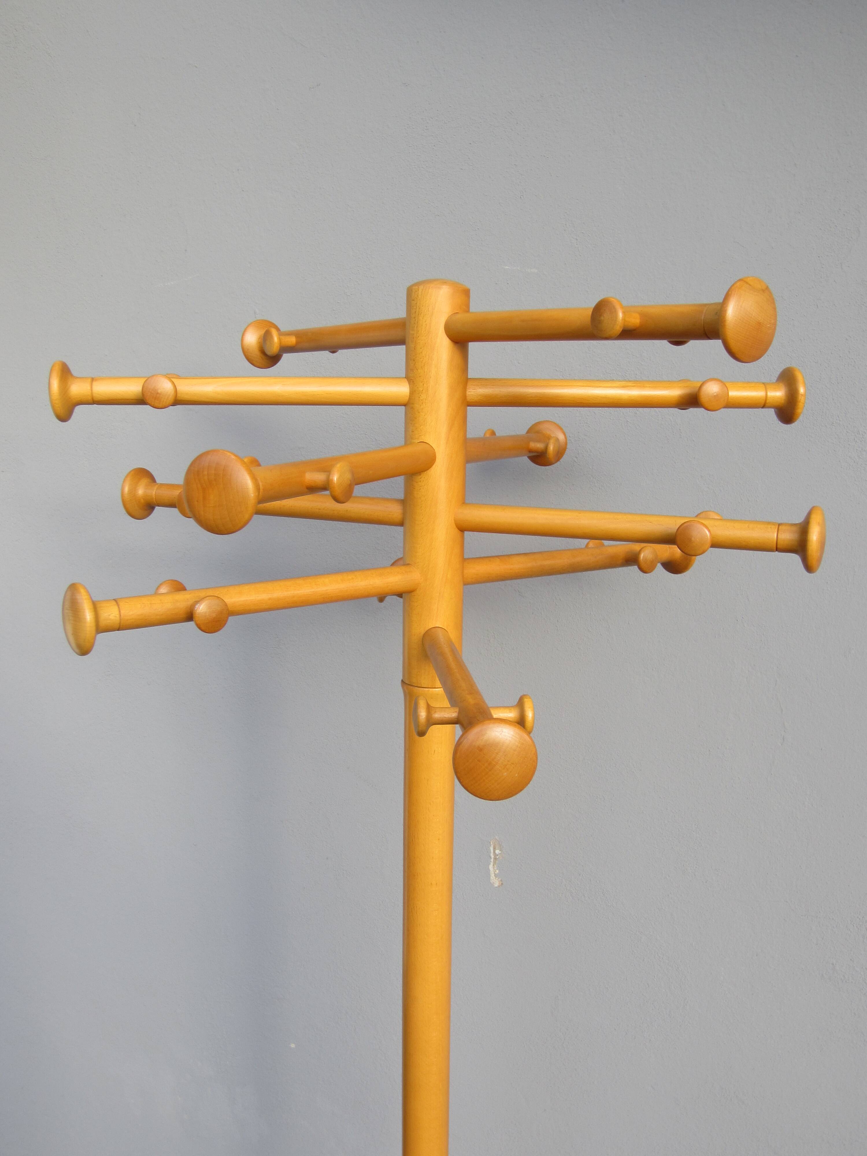 Scandinavian wooden coat rack by Nanna Ditzel