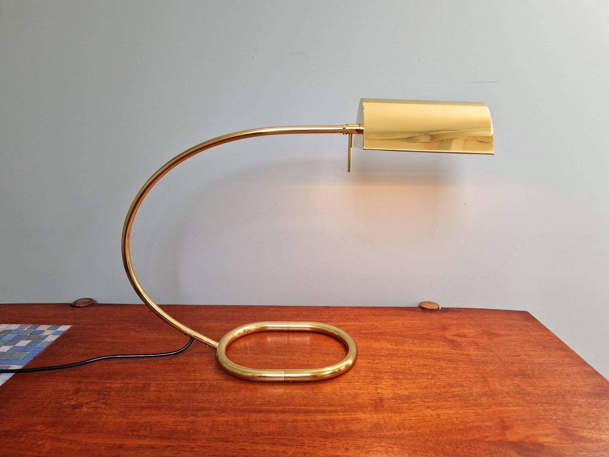 Grande lampe de bureau en laiton, Cosack Leuchten, 1970