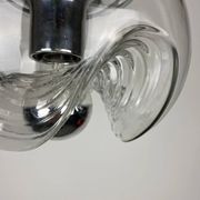 Peill & Putzler Futura suspension in ribbed glass and chrome 1970