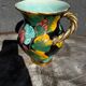 Vintage vase with floral decoration, Vallauris ceramic, 21 cm high
