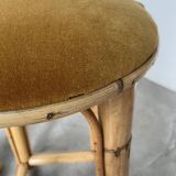 Set of three rattan high stools