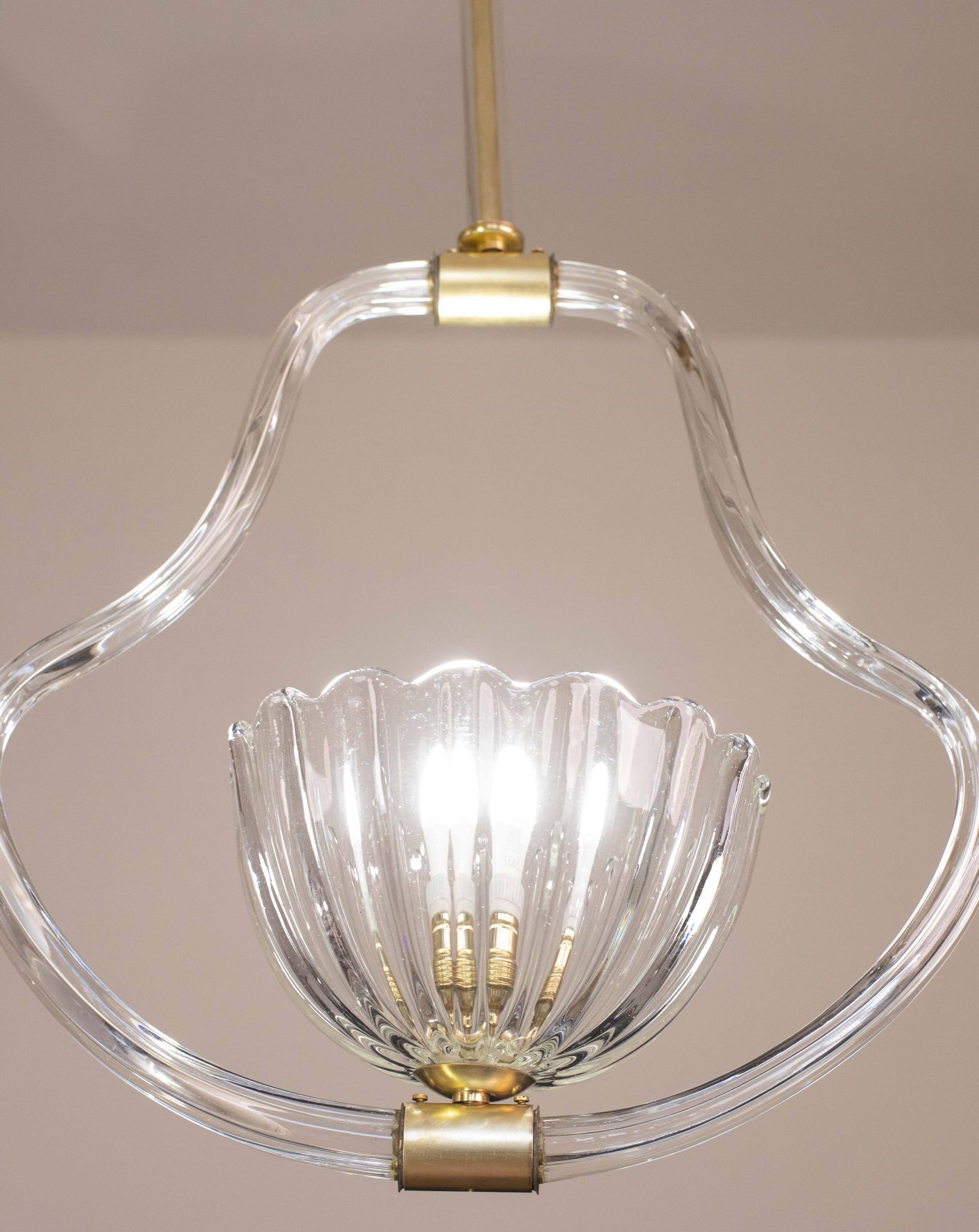Elegant Art Decò Barovier and Toso Chandelier, 1940s