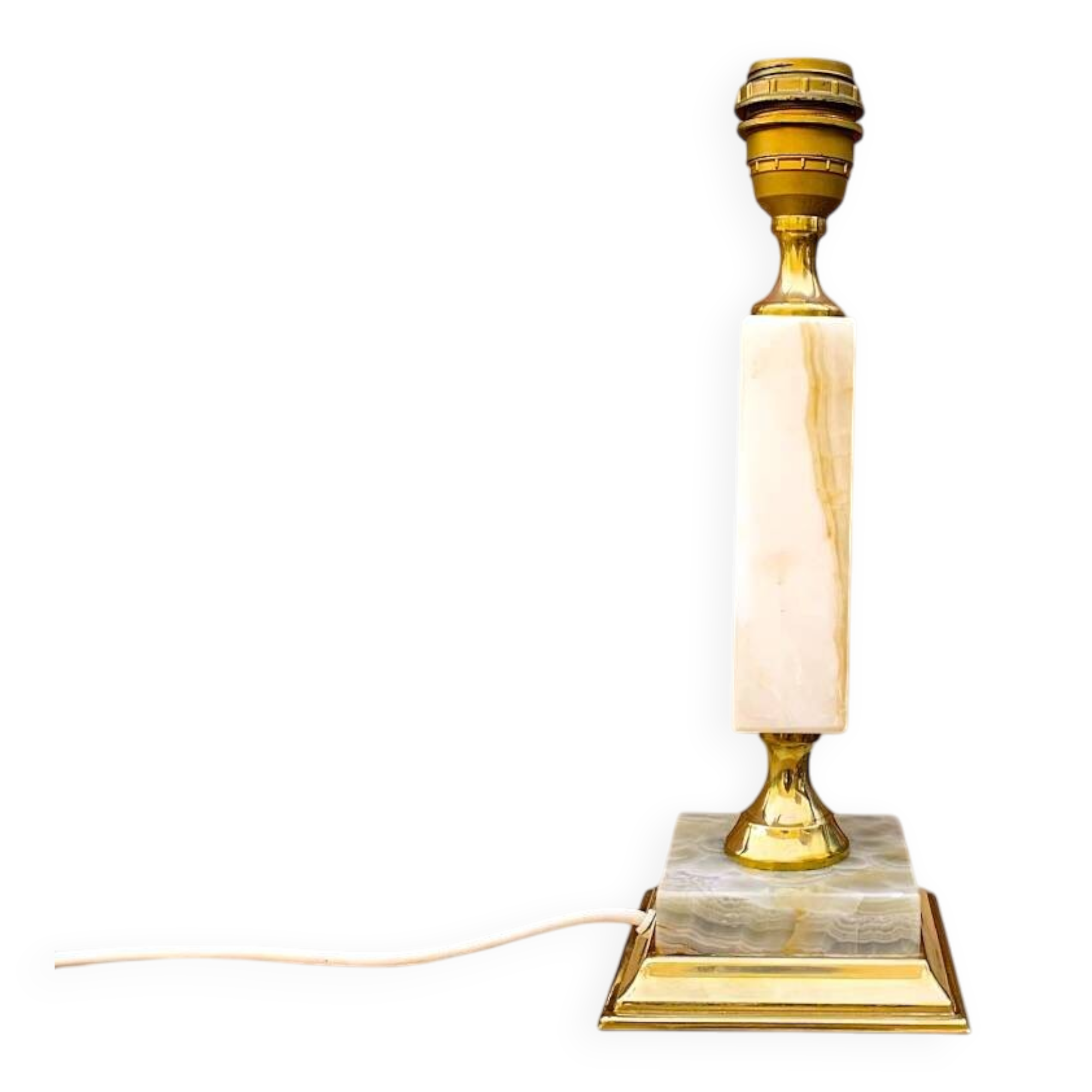 Vintage lamp base in onyx and gilded brass