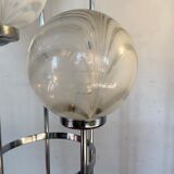 Waterfall floor lamp 5 globes Marinha Grande factory 70s