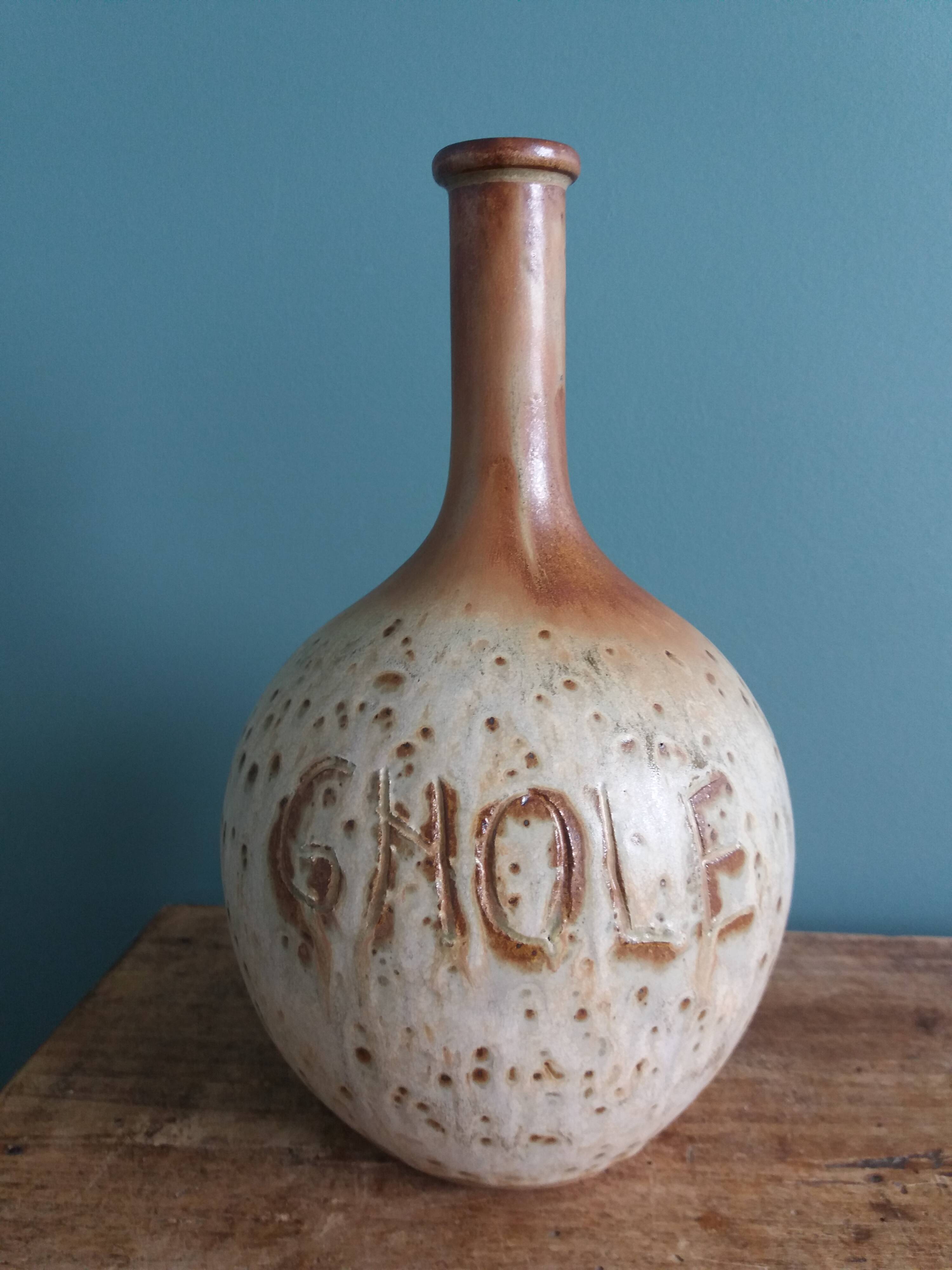 Alcohol carafe, Puisaye stoneware, Jean-Pierre Prud'homme