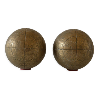 Pair of old petanque balls