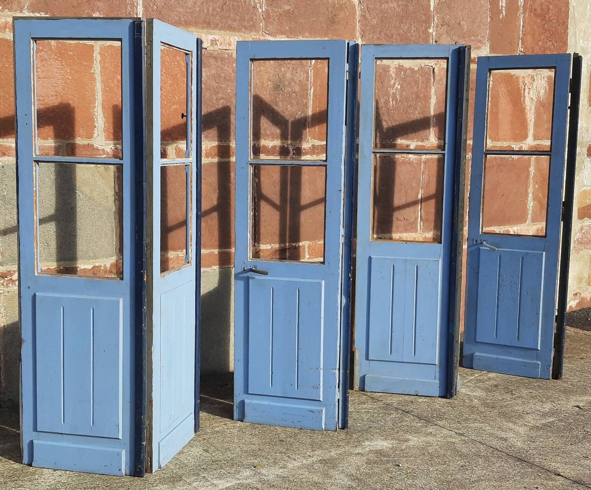 Portes doubles, deux battants, bois massif (Lot de 4)