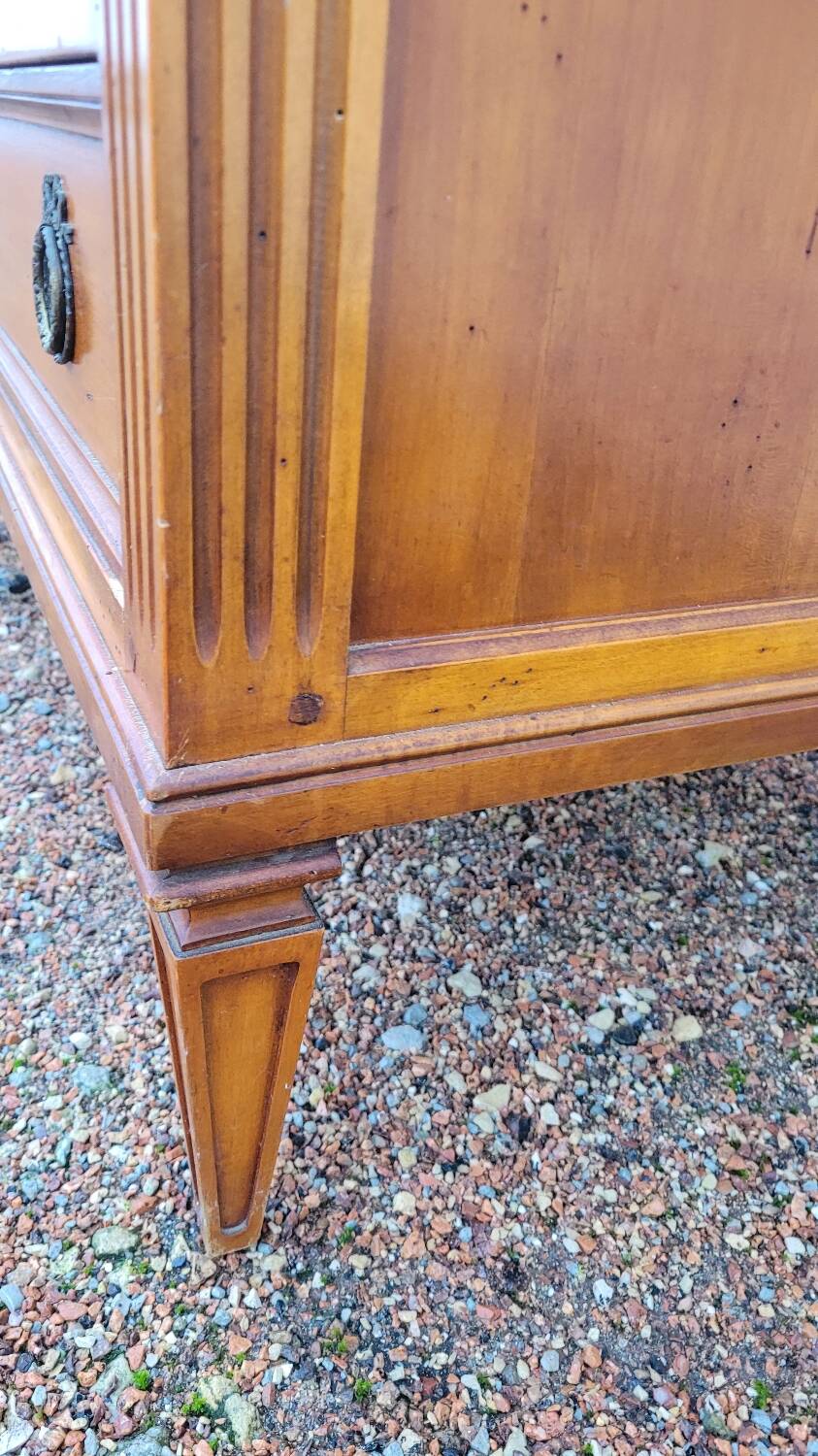 Louis xvi style chest of drawers in cherry wood 3 drawers