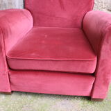 Pair of velvet club chairs