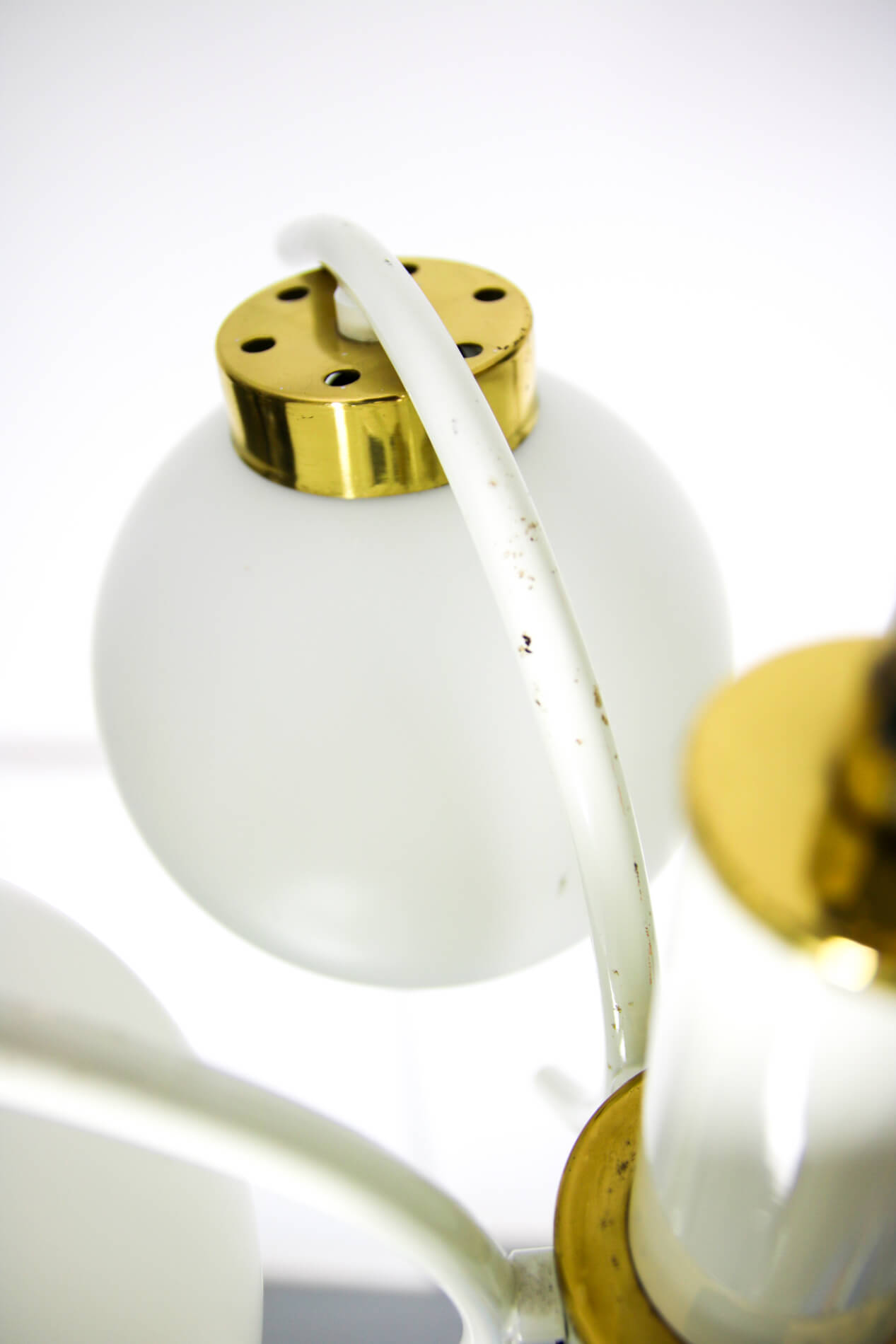 Lustre en laiton à 5 bras du milieu du siècle