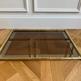 Gold metal bamboo tray, 1970s