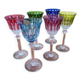 6 Saint Louis lined crystal wine glasses, Tommy model