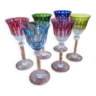 6 Saint Louis lined crystal wine glasses, Tommy model