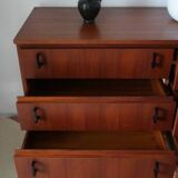 Vintage Danish teak dressing table chest of drawers from the 1960s