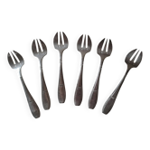 6 silver-plated oyster forks Joseph Buisson Orbrille