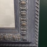 Old mirror beveled patinated blue 62x81cm