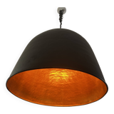 Matte black metal chandelier - gold interior