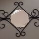 Wall coat rack in wrought iron and mirror 1950