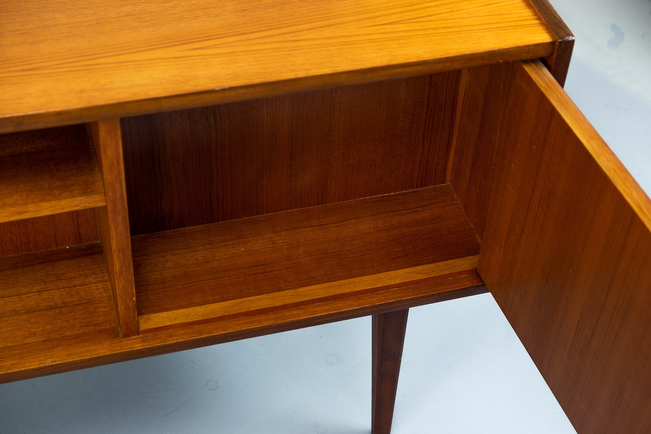 Freestanding vintage teak desk 1960s