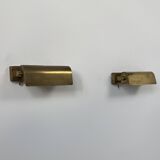 Paire d'appliques vintage moderniste laiton patiné, France, 1960