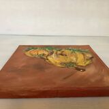 Small still life painting in oil on canvas, signed.