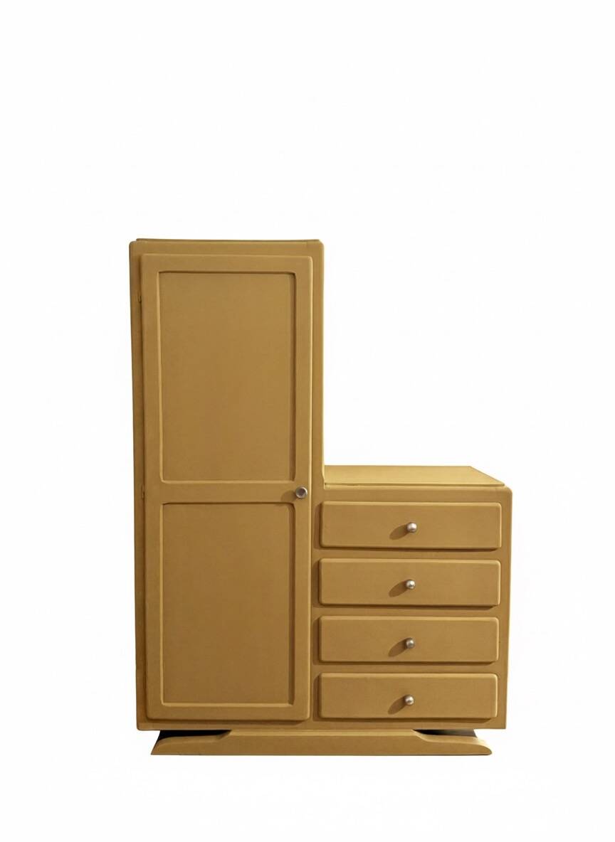 Asymmetrical 70s wardrobe