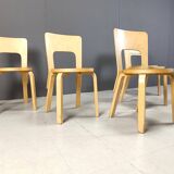 Model 66 dining chairs by Alvar Aalto for Artek, 1960s