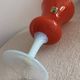 Mid-century modern Italian art glass chalice vase – Orange coated and Opa