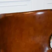 Chaise Egg Vintage Teintée à la Main en Brun Whisky