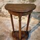 Pair of antique solid wood half-moon side tables, 19th century
