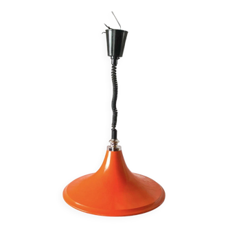Suspension Space Age Design en métal laqué orange