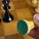 Chess set with wooden board and pieces