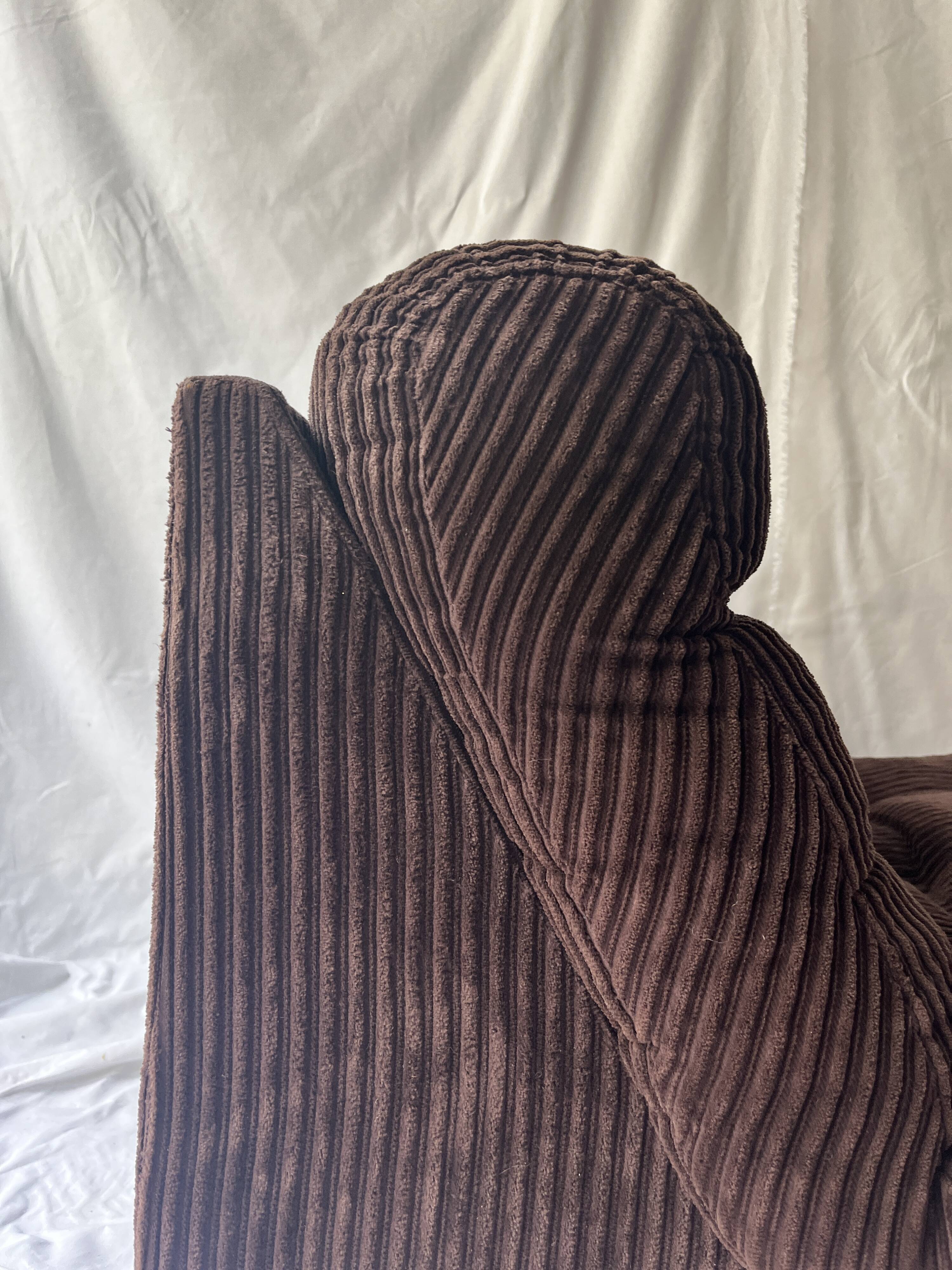 Corduroy fireside chair, 1970s