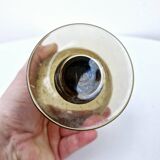 5 Medium Glasses on Vintage Smoked Bubble Base Biot H 11.5cm