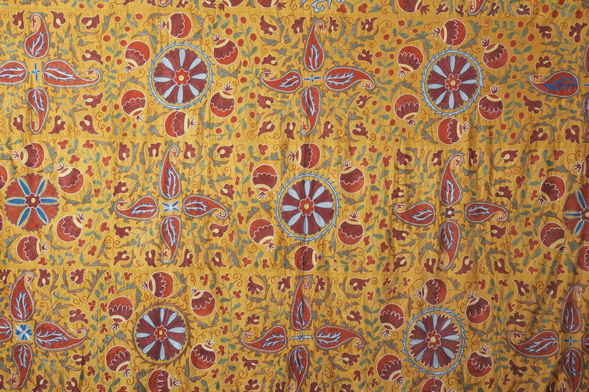 Uzbek hand-embroidered Suzani vintage 258x305 cm